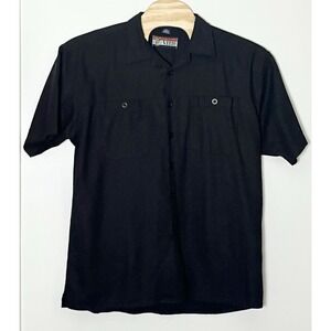 Veezo 100% Linen Shirt Men's 2XL Black Safari Summer Vintage